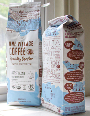 pillow style plastic laminated with aluminum Coffee Packaging Bags