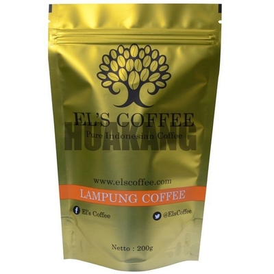 Food Grade Gold Coffee Packaging Bags Aluminum Materials 9 Colors Printing