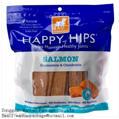 Dog treat packaging bag with clear window/dog food packagig bag