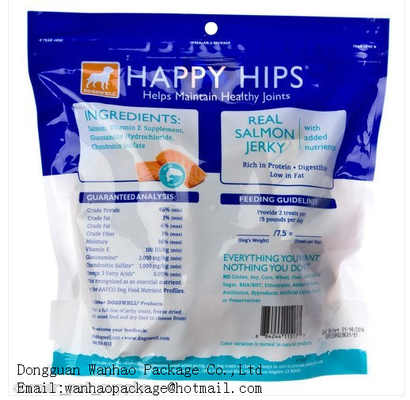 Dog treat packaging bag with clear window/dog food packagig bag