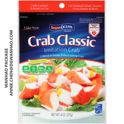Custom Printing Laminating Frozen Shrimps Seafoods Packaging Bag