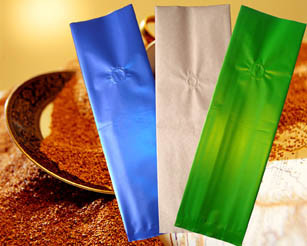 METPET Aluminum foil One Way Degassing Valve Coffee Bags Packaging / Side Gusset Coffee Pouch