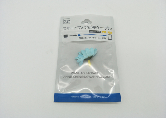 Metalice los bolsos de empaquetado de la hoja de la película para el auricular de los accesorios de la electrónica, un claro lateral con la cerradura de la cremallera y el agujero de la caída