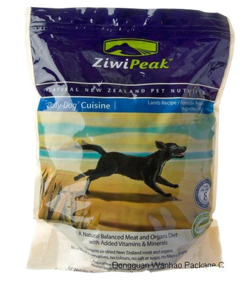 Alimento para animales modificado para requisitos particulares que empaqueta, cerradura de la cremallera/tipo reforzado del sello del patio del lado